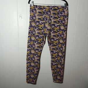 Fabletics Kids Leggings in Purple and Tan Camo